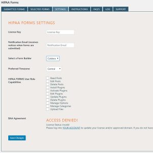 hipaa compliance forms plugin